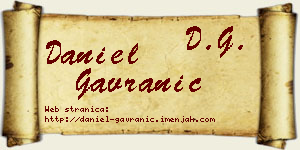 Daniel Gavranić vizit kartica